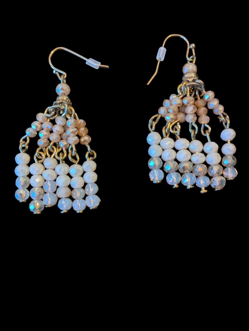 NIB Gold & White Beaded Cascade Earrings - Women Jewelry
